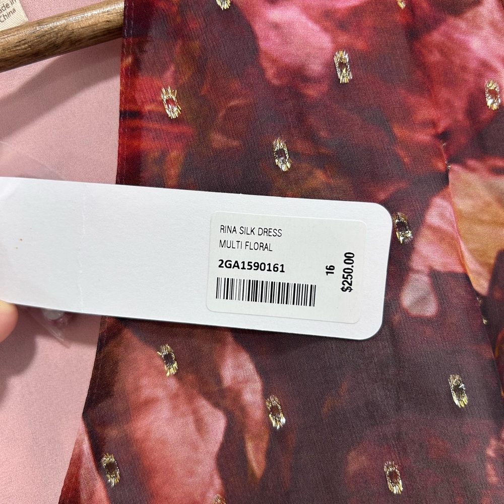 SOFT SURROUNDINGS NWT Rina Lurex Swiss Dot Silk Floral Maxi Dress Size 16 $250 - Picture 3 of 9